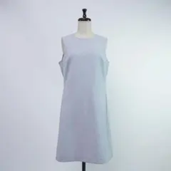 ベネトン ラウンドネックAラインワンピース 水色 サイズS*SC1386