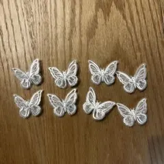 ホワイト 蝶ヘアピン用クリップ 8個セット