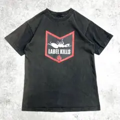 90s ビンテージ USA製 BLACKLABEL ロゴプリント Tシャツ 黒のサムネイル