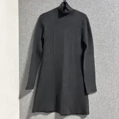 ZARA ダークグレー タートルネック ロングワンピース