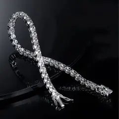 【圧巻10ct】最上級モアサナイト×S925シルバー テニスチェーンブレスレット