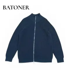 BATONER バトナー ドライバーズニット 3 グレーブルー ウール 日本製のサムネイル