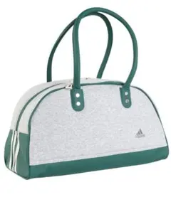 【新品未使用】adidas スウェット ボストンバッグ グレー×グリーン