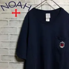 NOAH⭐️ポケット刺繍ロゴ Tシャツ L ネイビー アメリカ製のサムネイル