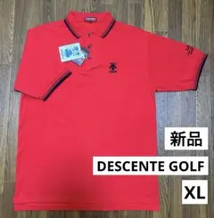 【新品タグ付】DESCENTE GOLF ポロシャツ　レッド　LLサイズ　ゴルフ