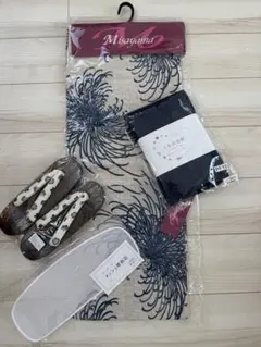 mysa closet 浴衣 帯セット 椿柄 ネイビー - メルカリ