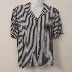 AZUL BY MOUSSY☆アズール 半袖ブラウス メンズ ストライプ Sのサムネイル