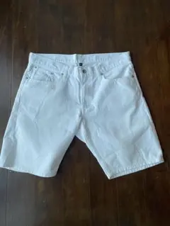 白　ホワイト　ショート　ハーフ　パンツ　デニム