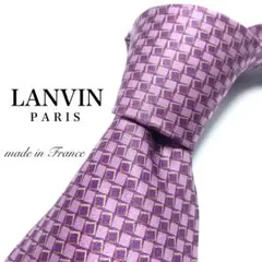 【極美品】LANVIN ネクタイ 綺麗め L ピンク 希少 フランス お洒落