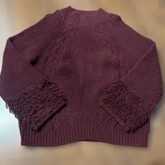 LEPSIM フリンジニット ボルドーM