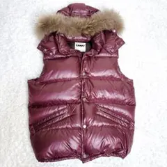 y2k CAMP7 リアルファー ダウン ベスト グランジ 光沢 短丈 お兄系