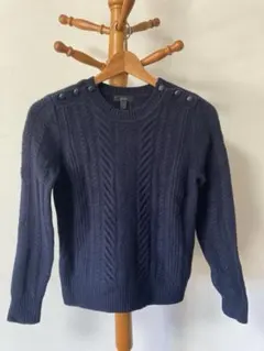 J.CREW ネイビー ケーブルニットセーター S