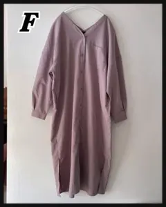 SUGAR SPOON ／ ロングシャツワンピース ／ Fサイズ ／くすみピンク