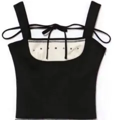 即日発送andmary Luca stitch tops black beige - メルカリ