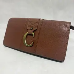 [未使用に近い] Chloe クロエ　Cチャーム　レザー　長財布　ブラウンのサムネイル