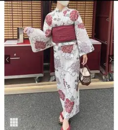 GRLストライプ花柄浴衣単品　ストライプ花gi1503 グレイル浴衣