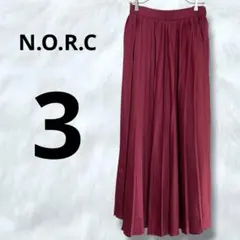 N.O.R.C タックフレアロングスカート　ライトサテンプリーツ　ピンクのサムネイル