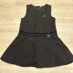 冬用 ノースリーブワンピース 130cm 黒白ドット