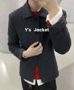 【美品】Y’s ワイズ ウールジャケット ダークグレー　ヨウジヤマモトのサムネイル