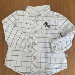 dave&bellaホワイトチェックシャツ