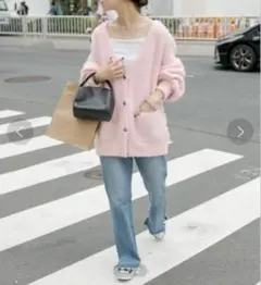 CIAOPANIC TYPYコンチョボタンメランジニットシャギーカーディガン