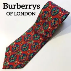 バーバリー ネクタイ パネル柄 レッド