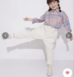 BRANSHES パンツ ホワイト系 ガーデナーテーパード　カラーパンツ　130