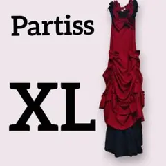 Partiss 【XL】 フリルリボン ドレス 　レッド ブラック