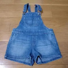 UNIQLO　デニムブルー オーバーオールショートパンツ　110