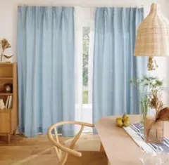 ほぼ未使用★スミノエコルネブルー★ドレープカーテン★水色青G1003