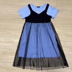 ジェニィラブ　半袖ワンピース メッシュスカート付き