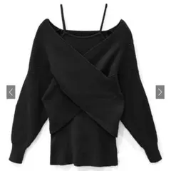 カシュクールニットトップスXニットキャミワンピースセットアップ rut903