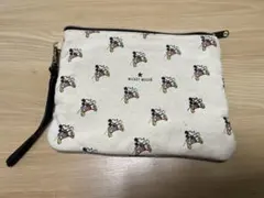ミッキーマウス柄キャンバスポーチ