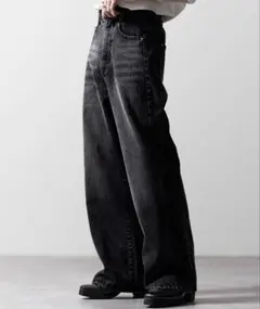 【新品】CLEL レリーフ ストレートデニム ブラック Sサイズ