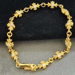 シルバー925素材 クロスブレスレット ゴールド タイニークロスブレスレット