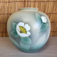 Y-542 花の絵柄 陶器製花瓶