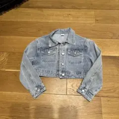 SHEIN ライトブルー クロップドデニムジャケット