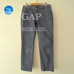 GAP（F）ギャップ　ブルー×ホワイト　総柄　パンツ　カジュアル