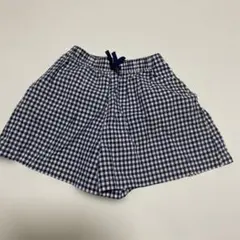 UNIQLO ギンガムチェック柄 ハーフパンツ ネイビー サイズ130 シミあり