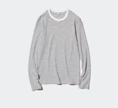 【UNIQLO】ソフトリブボーダークルーネックT XL