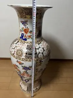 献上手、在名、特大、50センチ、古伊万里、金彩花鳥、人物、図、大花瓶