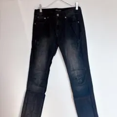 in the attic インジアティック バイカーデニム L 蛇腹ストレッチ黒のサムネイル