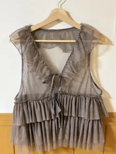 フリル付きレースビスチェ　earth