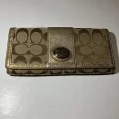 Coach コーチロゴ入り ベージュ 長財布