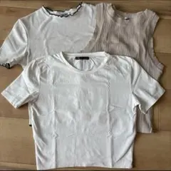 ZARA クロップドTシャツ、タンクトップ、リブトップス3着set