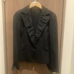 ブラック フリル付きテーラードジャケットのサムネイル
