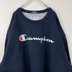 00s y2k champion チャンピオン ロゴ スウェット ネイビー