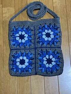 ☆花モチーフ編み 毛糸バッグ ショルダーバッグ☆