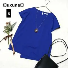 756◎ユークスン/UXUNE フレンチスリーブデザインカットソー【S】青