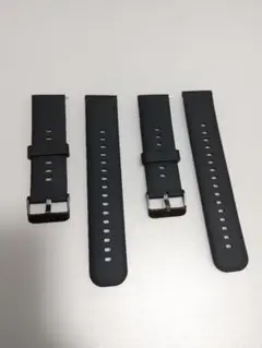腕時計用 交換ベルト ラグ幅22mm　2本セット　黒　ラバーベルト　互換品